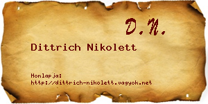 Dittrich Nikolett névjegykártya